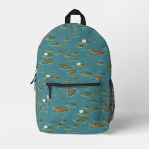 The White Lotus Alligator Waters Pattern Printed Backpack