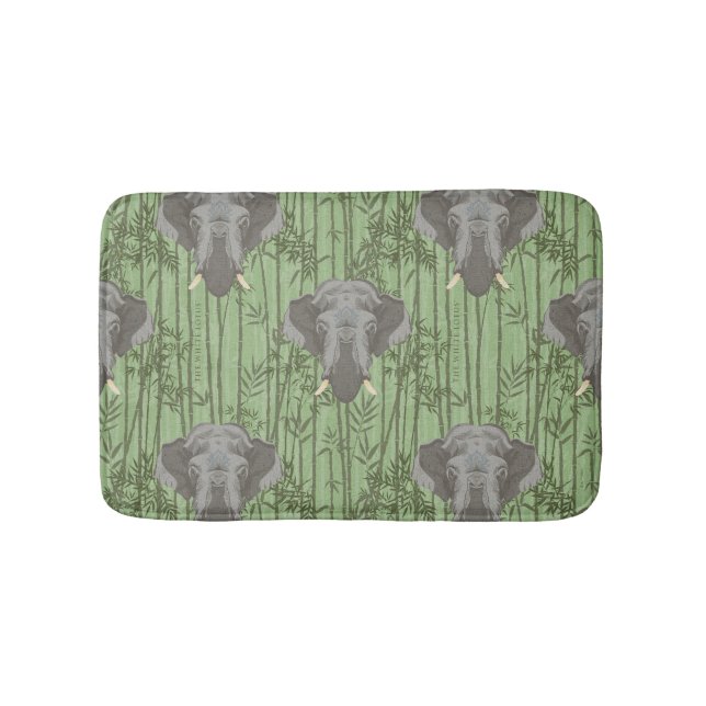The White Lotus Majestic Elephants Pattern Bath Mat (Front)
