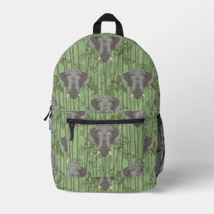 The White Lotus Majestic Elephants Pattern Printed Backpack