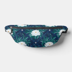 The White Lotus Midnight Lotus Pattern Bum Bags