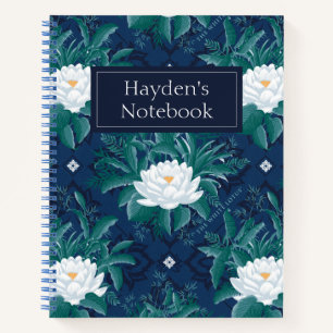 The White Lotus Midnight Lotus Pattern Notebook