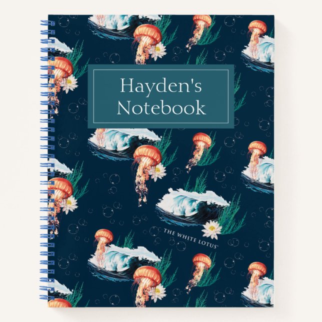 The White Lotus Ocean Jellyfish Pattern Notebook (Front)