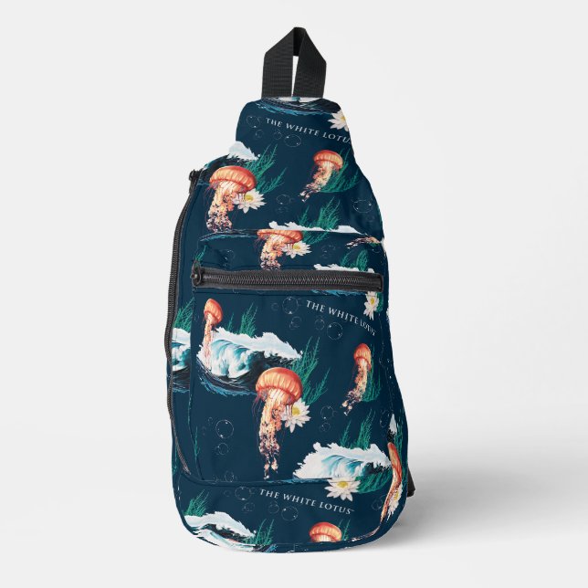 The White Lotus Ocean Jellyfish Pattern Sling Bag (Front)
