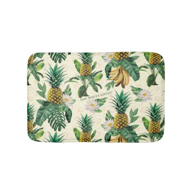The White Lotus Pineapple Paradise Pattern Bath Mat (Front)
