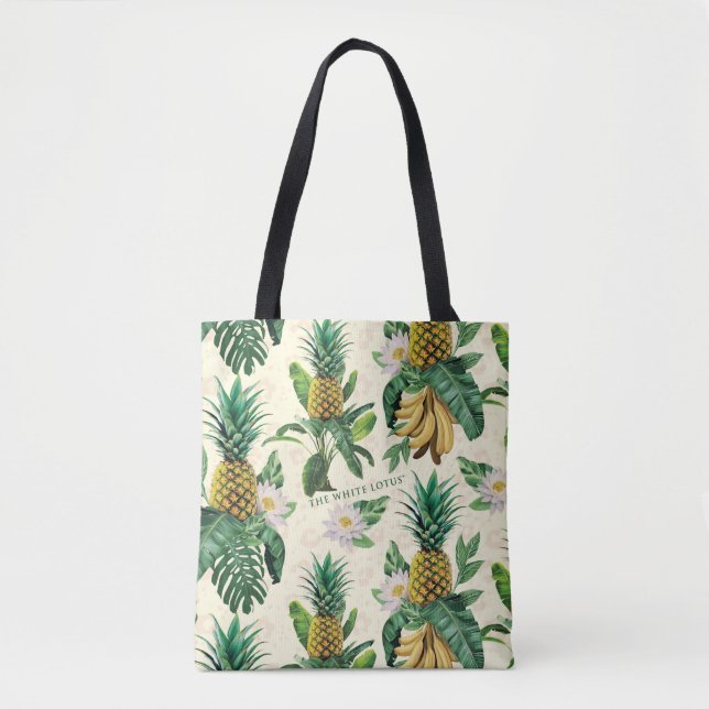 The White Lotus Pineapple Paradise Pattern Tote Bag (Front)