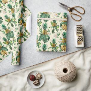 The White Lotus Pineapple Paradise Pattern Wrapping Paper