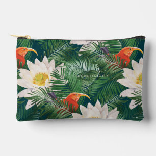 The White Lotus Tropical Birds & Lotus Pattern Accessory Pouch