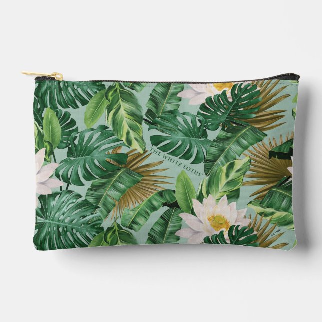 The White Lotus Tropical Canopy Pattern Accessory Pouch (Front)