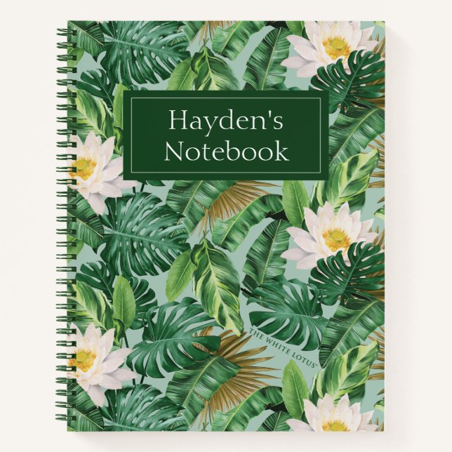The White Lotus Tropical Canopy Pattern Notebook (Front)