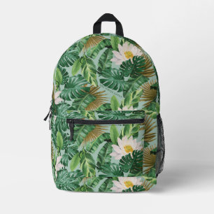 The White Lotus Tropical Canopy Pattern Printed Backpack