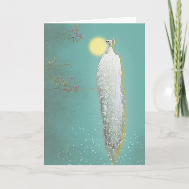 The White Peacock ~ Greeting Card (Front)