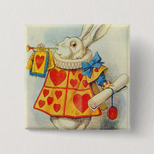 The White Rabbit 15 Cm Square Badge