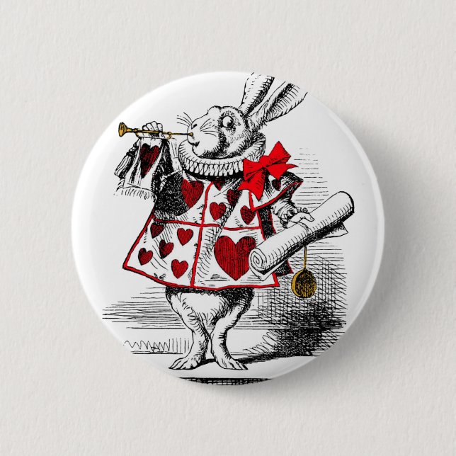 The White Rabbit 6 Cm Round Badge (Front)