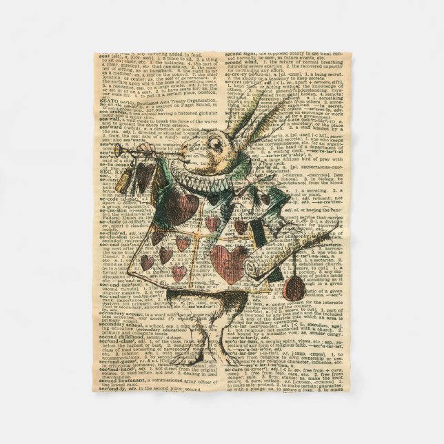 The White Rabbit Alice in Wonderland Throw Blanket (Front)