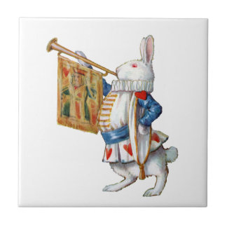The White Rabbit Blows the Trumpet In Wonderland Tile