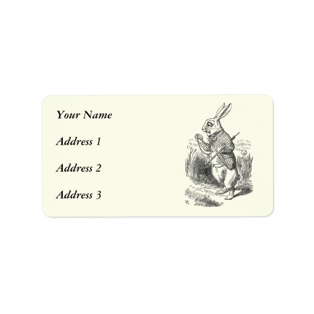 The White Rabbit Checks His Watch Label (Front)