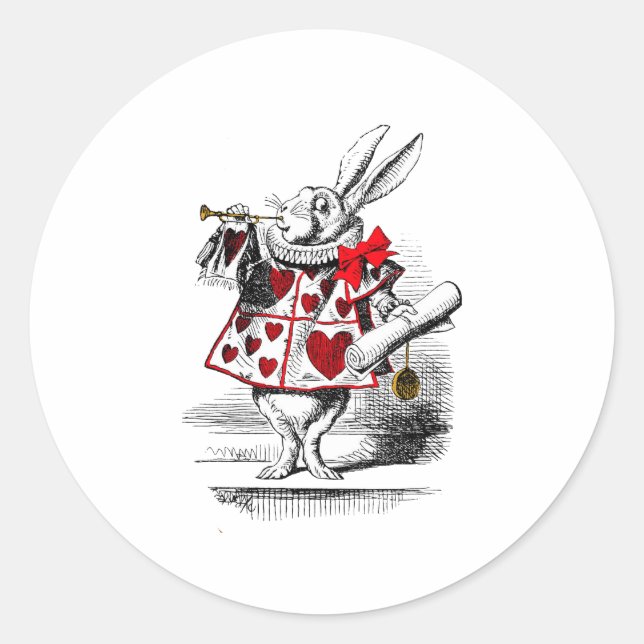The White Rabbit Classic Round Sticker (Front)