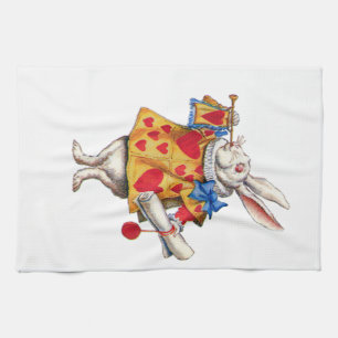 The White Rabbit From Alice in Wonderland Tea Towel