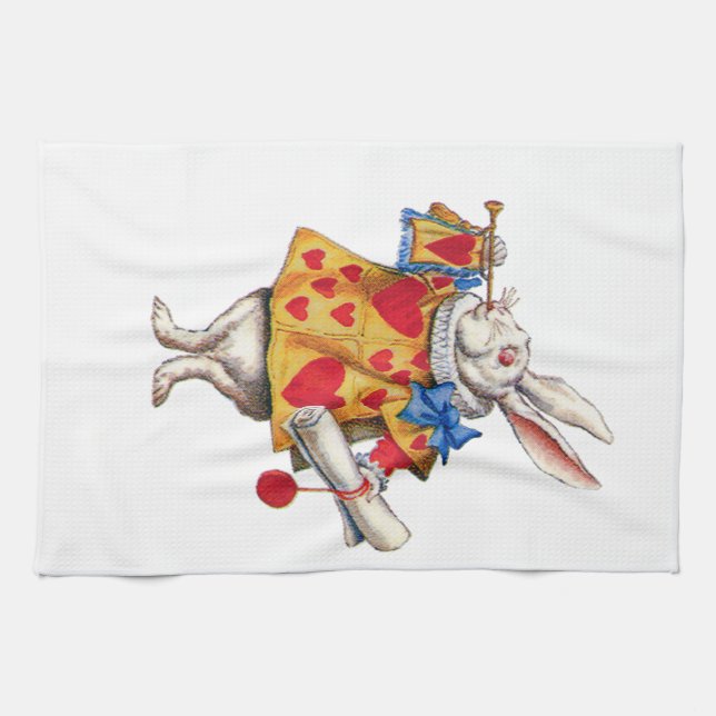 The White Rabbit From Alice in Wonderland Tea Towel (Horizontal)