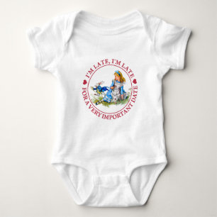 The White Rabbit Rushes By Alice in Wonderland Baby Bodysuit