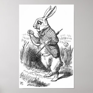 The White Rabbit with Watch Poster