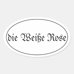 the white rose oval sticker
