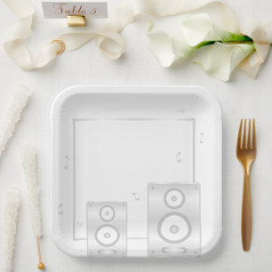 The White Soirée Soundwave Paper Plate
