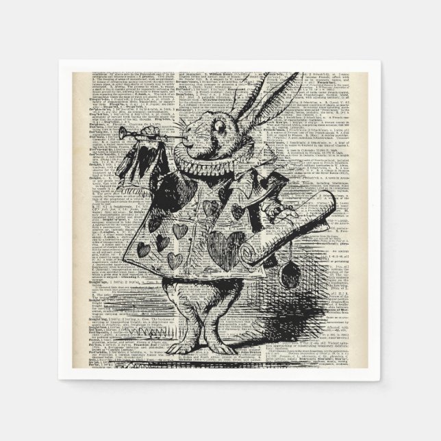 The Whitte rabbit Napkin (Front)