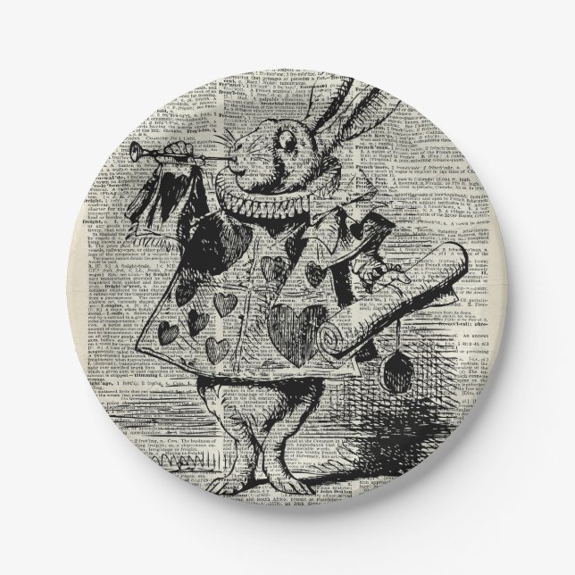 The Whitte rabbit Paper Plate (Front)