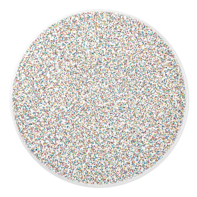 The Whole Rainbow Colourful Speckled Dots Ceramic Knob (Front)