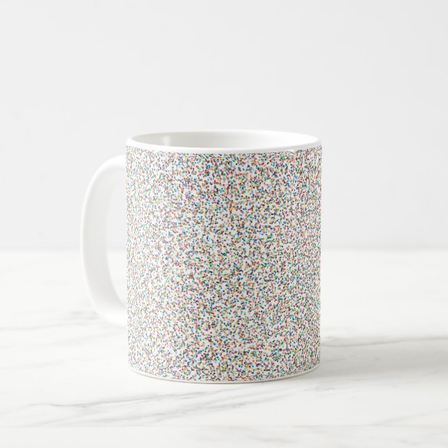 The Whole Rainbow Colourful Speckled Dots Coffee Mug (Front Left)