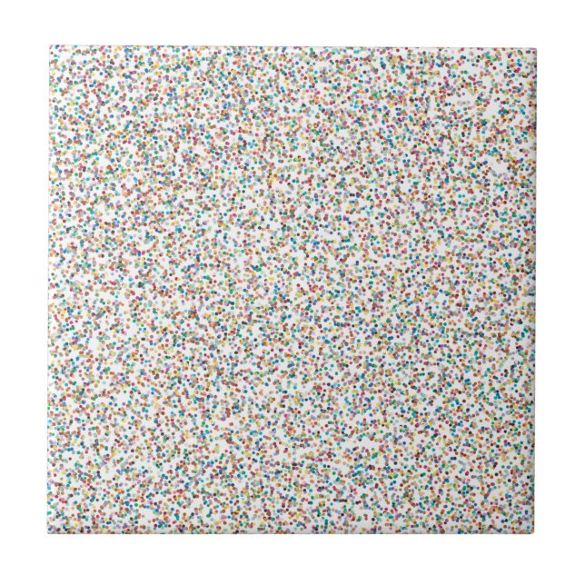 The Whole Rainbow Colourful Speckled Dots Tile (Front)