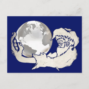 the whole world in a monkeys hand postcard