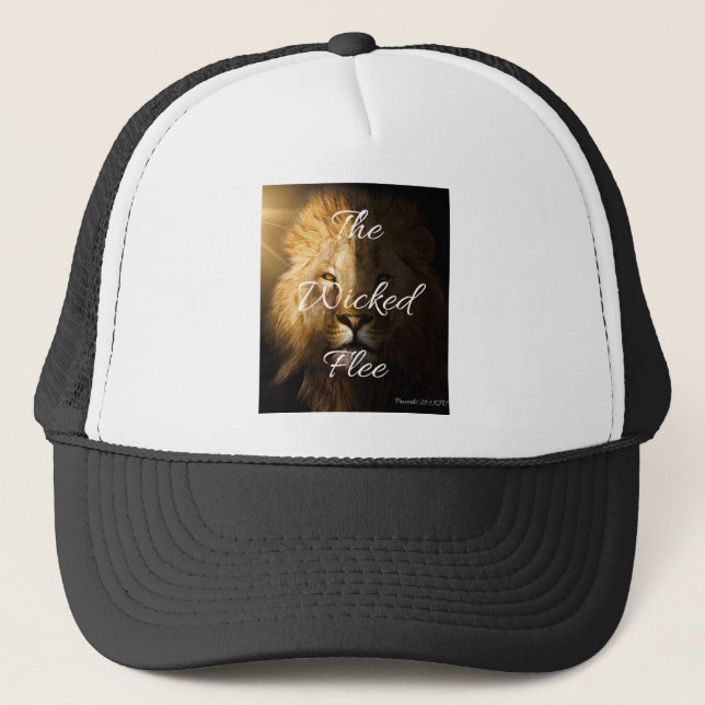The Wicked Flee Proverbs 28:1 KJV Trucker Hat (Front)