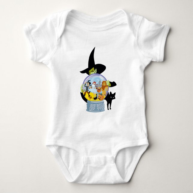 The Wicked Witch Crystal Ball Halloween Baby Bodysuit (Front)