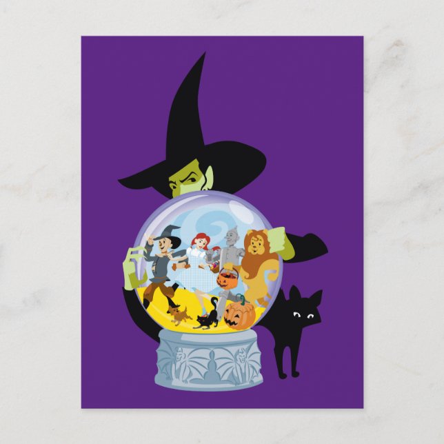 The Wicked Witch Crystal Ball Halloween Postcard (Front)