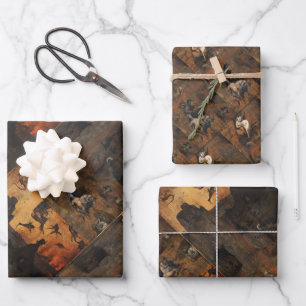 The wickedness of mankind before the flood wrapping paper sheet