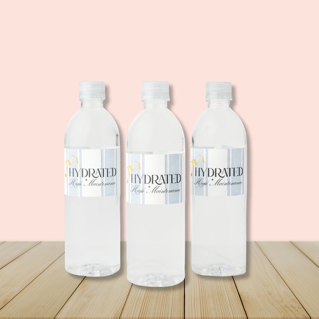 The Wife Lotus- Lemon theme Water bottle label (“HYDRATED AND high maintenance” White Lotus Bachelorette Water Bottle Labels- Lemon Theme | Buy now!)