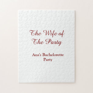 The wife of the party bachelorette party name date jigsaw puzzle
