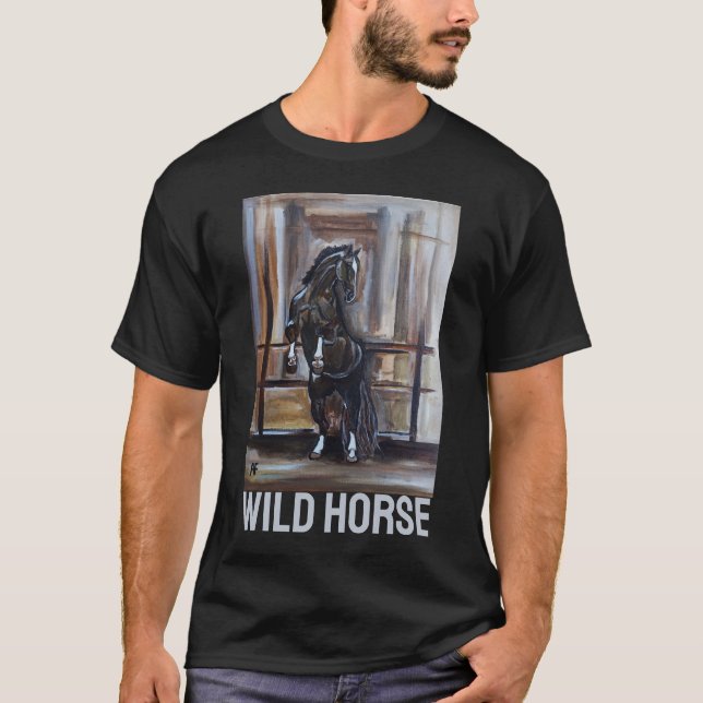 The Wild Horse Painting by Alfred Fox T-Shirt (Front)