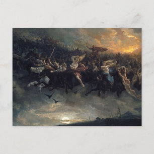 The Wild Hunt Of Odin By Peter Nicolai Arbo 1872 Postcard