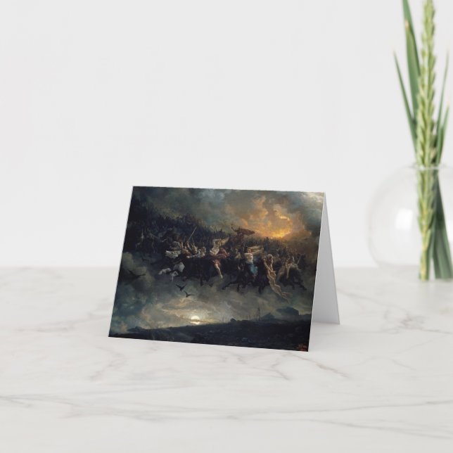 The Wild Hunt Of Odin by Peter Nicolai Arbo Thank You Card (Front)