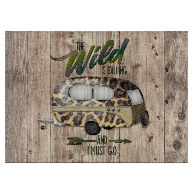 The Wild Is Calling And I Must Go Camping Cutting Board (Front)