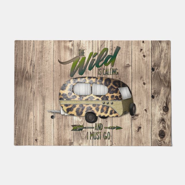 The Wild Is Calling And I Must Go Camping Doormat (Front)