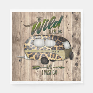 The Wild Is Calling And I Must Go Camping Napkin