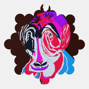 The Wild Pink Mask – A Whimsical Digital Art Chara Tree Decoration Card
