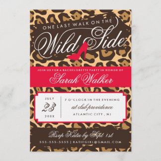 The Wild Side Bachelorette Party Invitation (red)