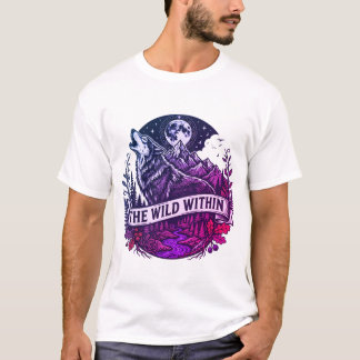 The Wild Within - Howling Wolf Nature & Mountain I T-Shirt