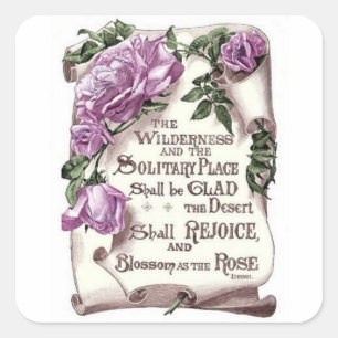 The Wilderness And The Solitary Place Square Sticker