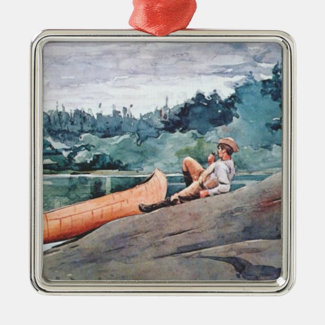 The Wilderness Guide (by Winslow Homer) Metal Tree Decoration (Front)